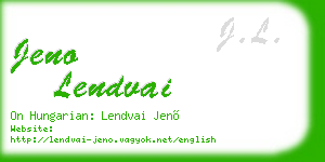 jeno lendvai business card